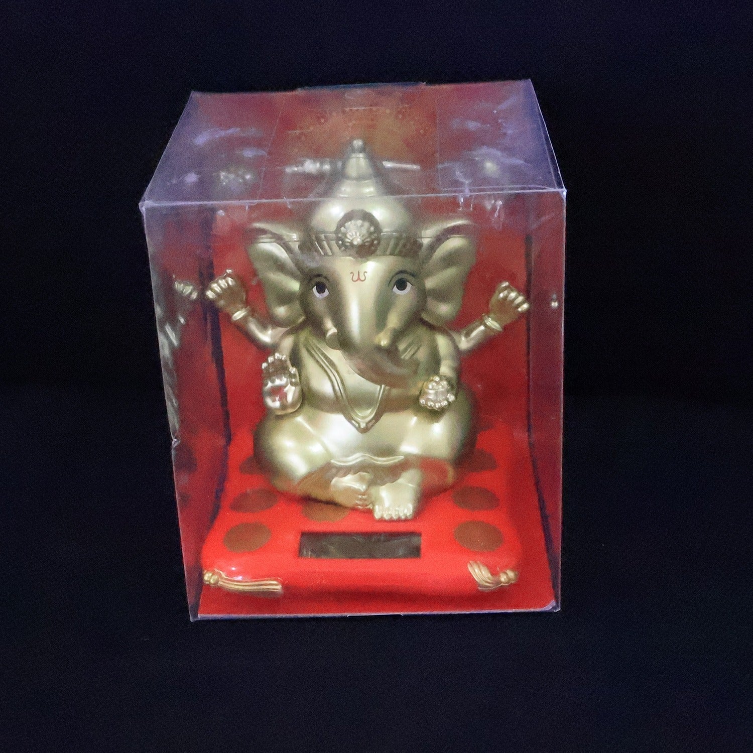 Detailed craftsmanship of large solar-powered Lord Ganesha statue
