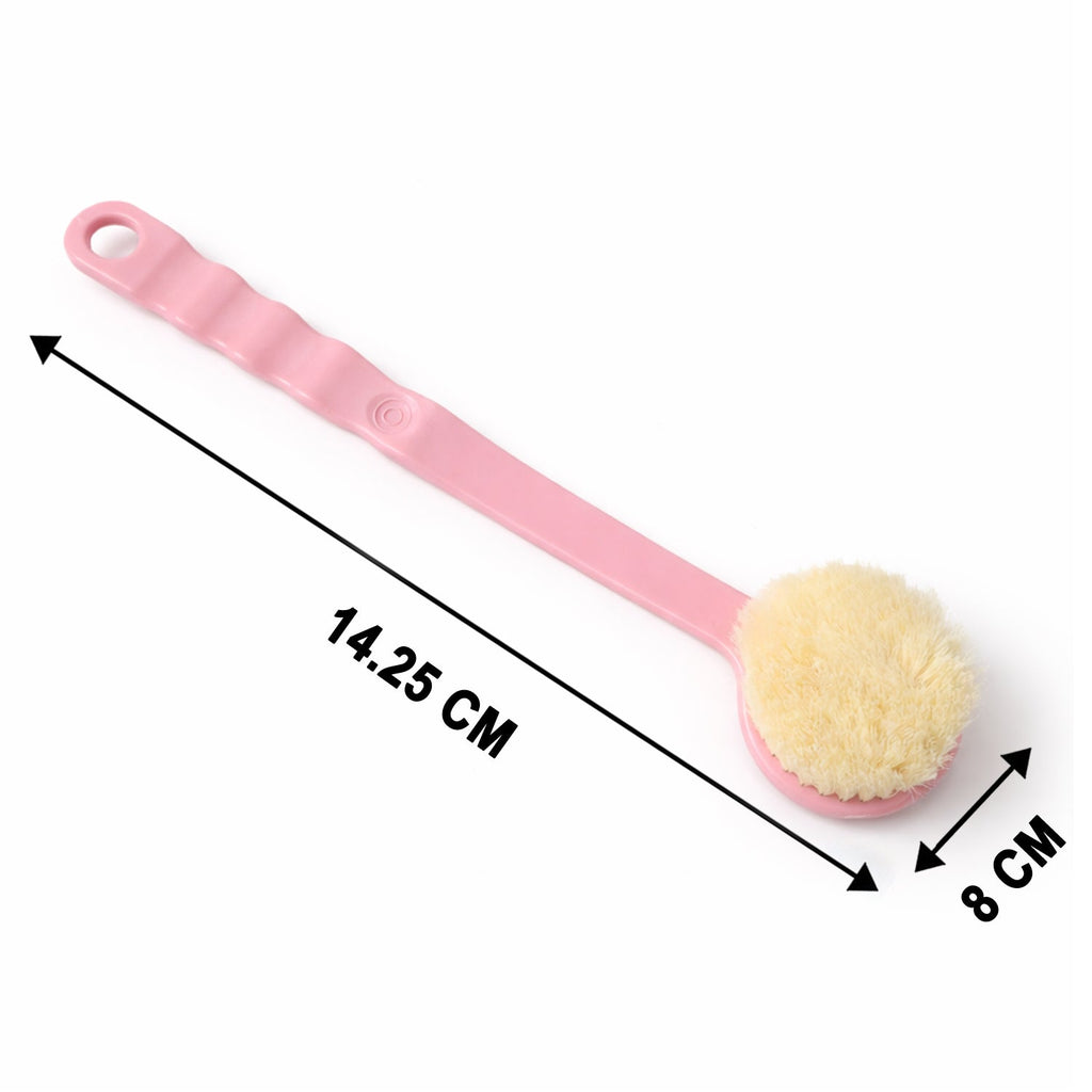 Angled view of the Velvet Wipe long handle body brush, highlighting its extended reach.