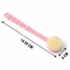Angled view of the Velvet Wipe long handle body brush, highlighting its extended reach.