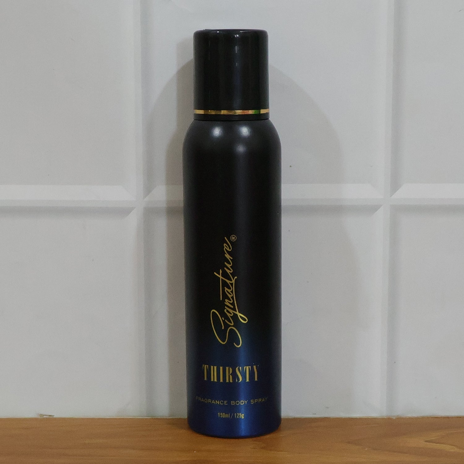 Stylish men's Thirsty fragrance deodorant spray can