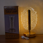 Feather shape crystal LED lamp perfect for bedside use