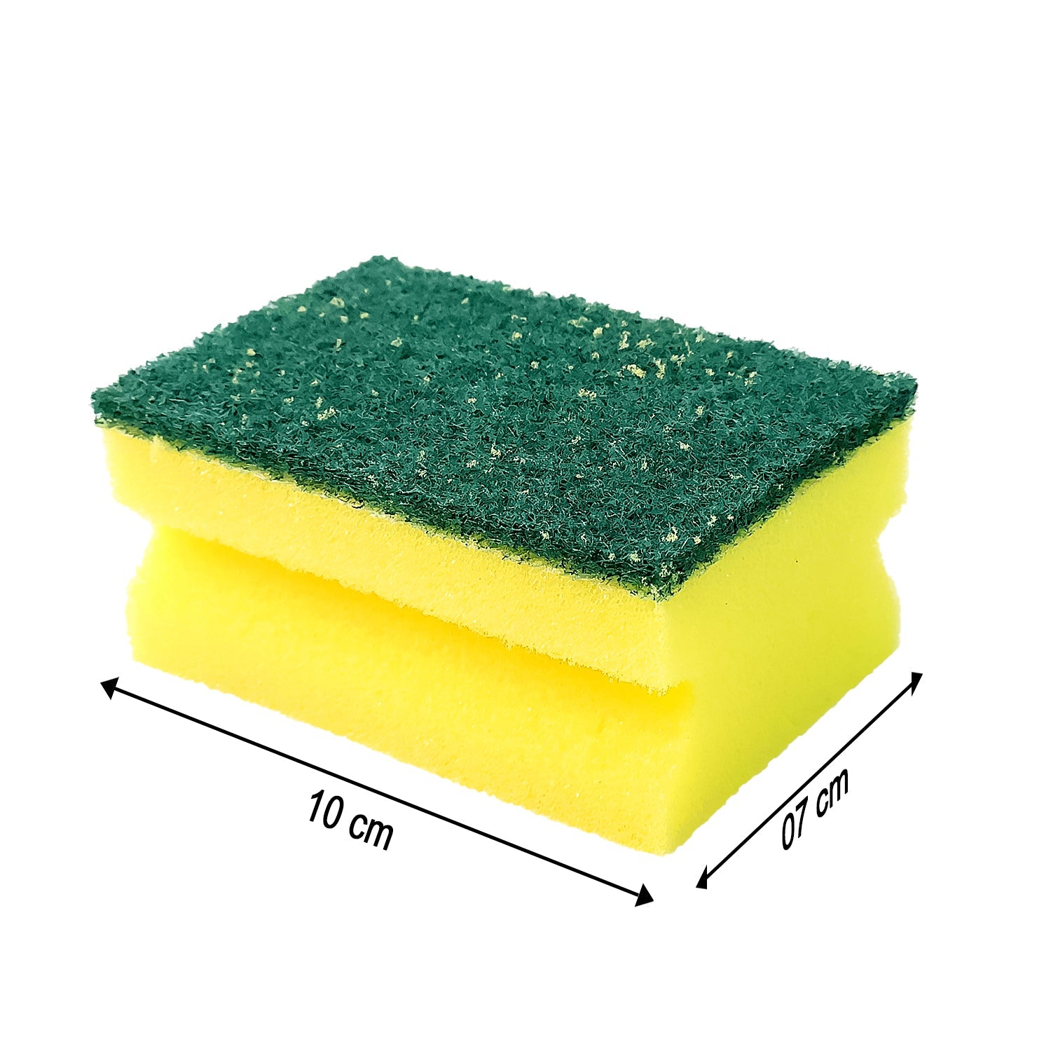 A set of three Bathora 2-in-1 scrub sponges displayed neatly for household cleaning.