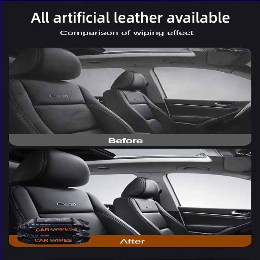 Car Cleaning Wipes used to clean and polish leather car seats