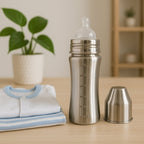 Ganesh milk bottle crafted from SS-304 stainless steel, ensuring durability.