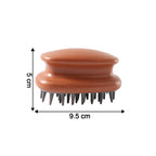 Detailed close-up of flexible bristles on scalp massage brush