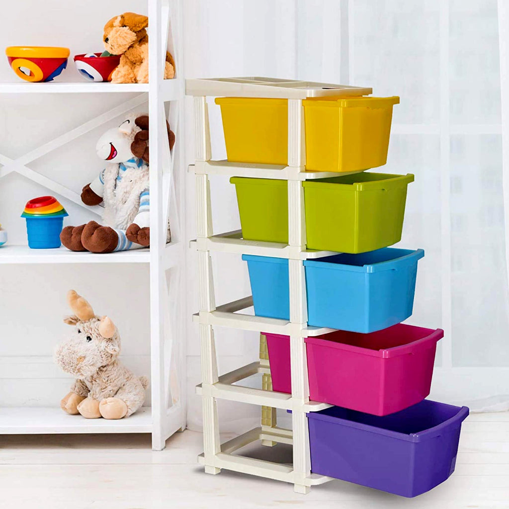 Close-up of the durable plastic drawer organizer, highlighting smooth operation.