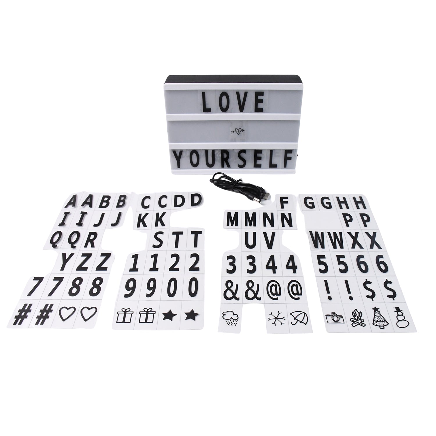 Rear view of the Cinematic Light Box showing the Micro USB power port and battery compartment.