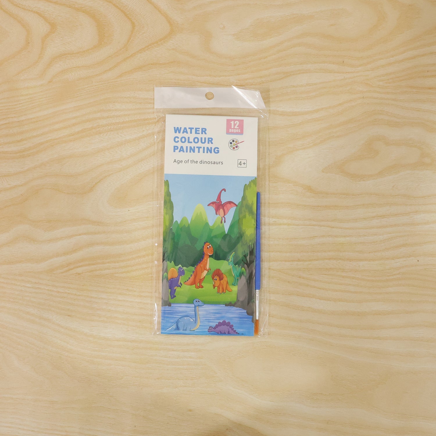Portable kids watercolour painting set with dinosaur illustrations
