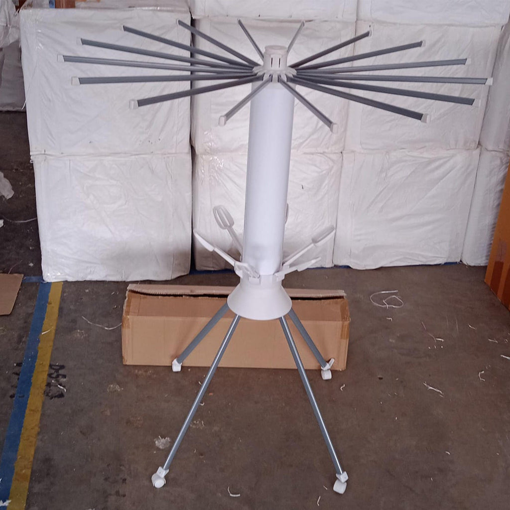 Wheeled base for easy mobility of the multi-layer clothes drying rack