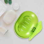 The retail packaging for the wall-mounted plastic soap dish holder.