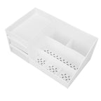 Chic white cosmetic storage box with multiple compartments by Organivo