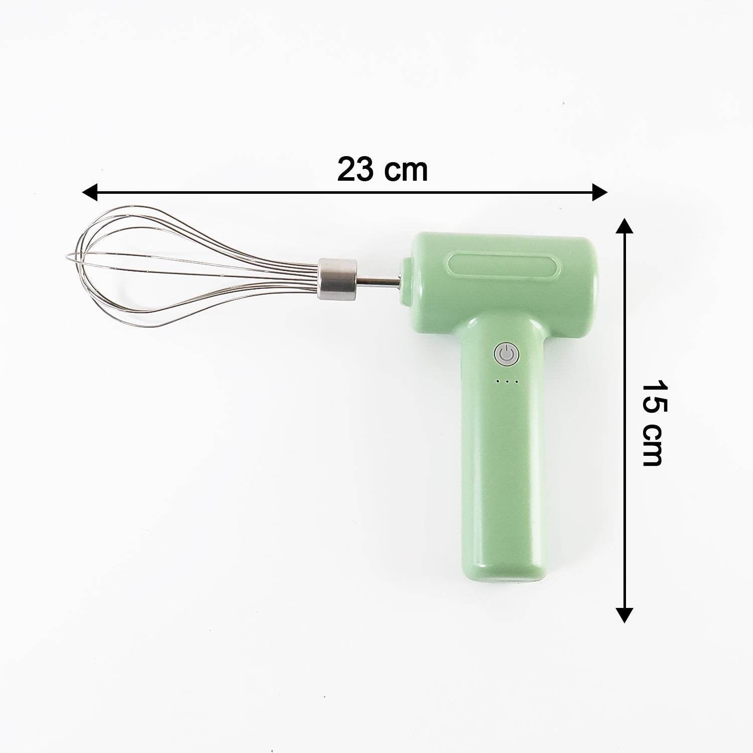 Detached stainless-steel balloon whisk for easy cleaning and versatility.