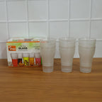 Set of 6 reusable plastic tumblers with frosted finish for beverages