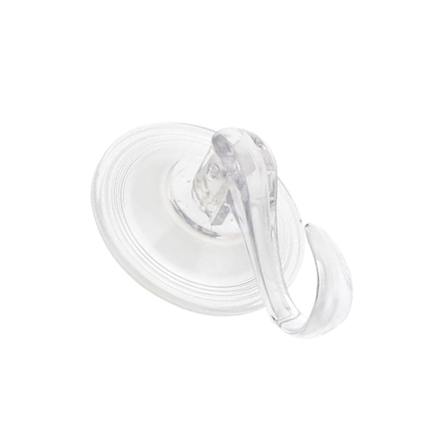 Reusable clear suction cup hook installed on glass window