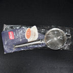 Kitchen strainer hanging on hook, made of stainless steel mesh