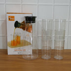 Household plastic water jug and glass set for daily use