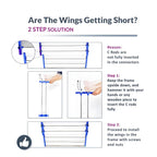 Foldable clothes drying rack compactly folded for easy storage