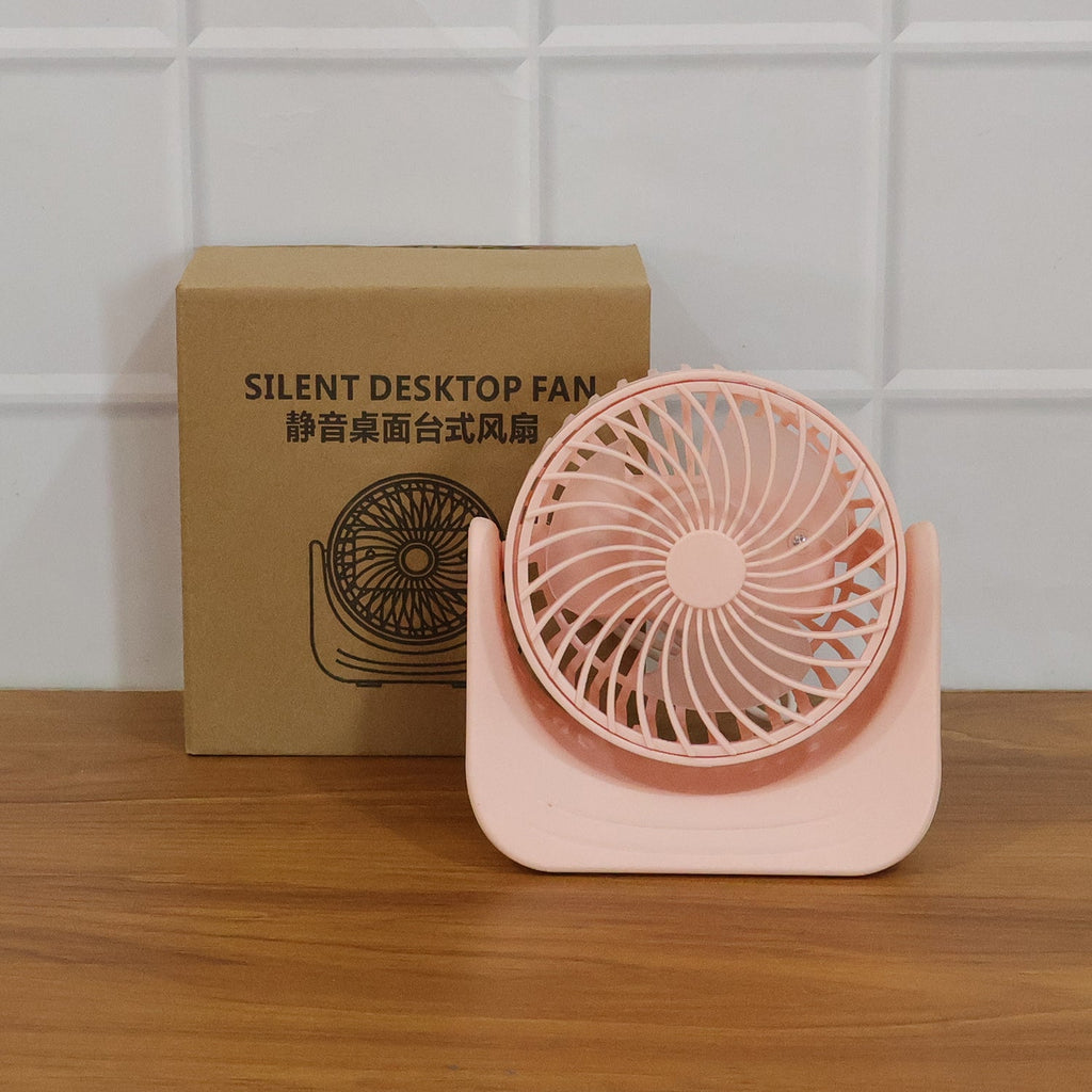 Top view showing compact size of silent mini desk fan