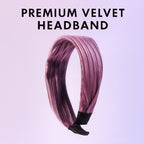 Woman using padded ribbed knot hairband for makeup and styling