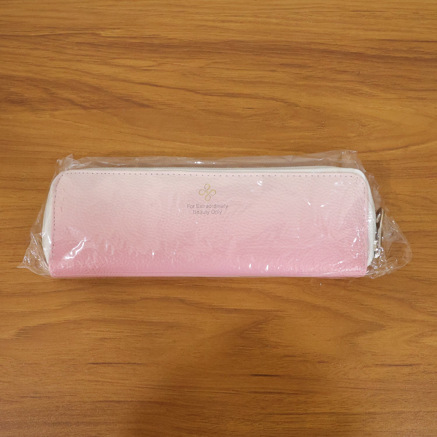 Organized makeup brushes and cosmetic tools in storage pouch