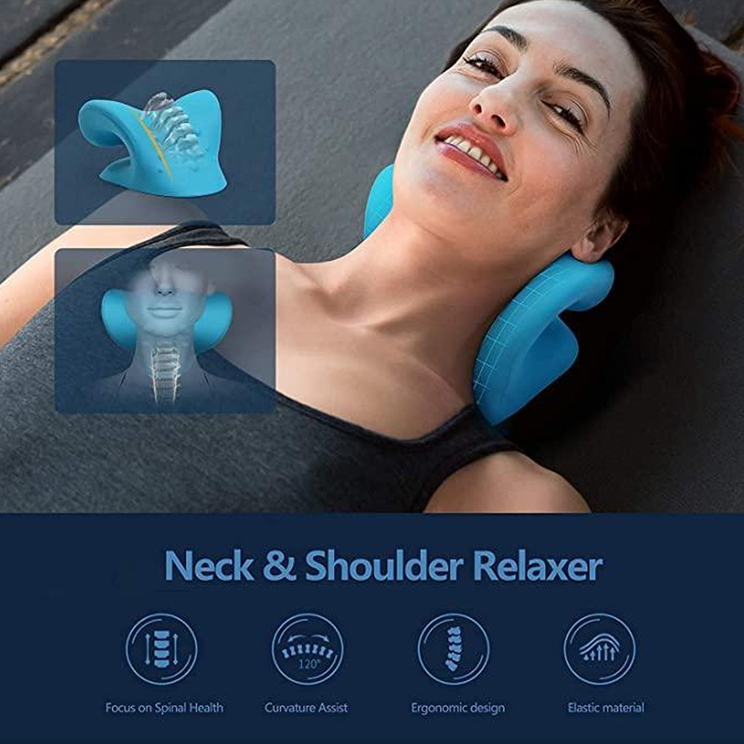 A close-up of the neck relaxer pillow highlighting its acupressure massage nodes.