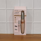 Close-up of the powerful electronic pedicure tool, emphasizing the dual roller heads.