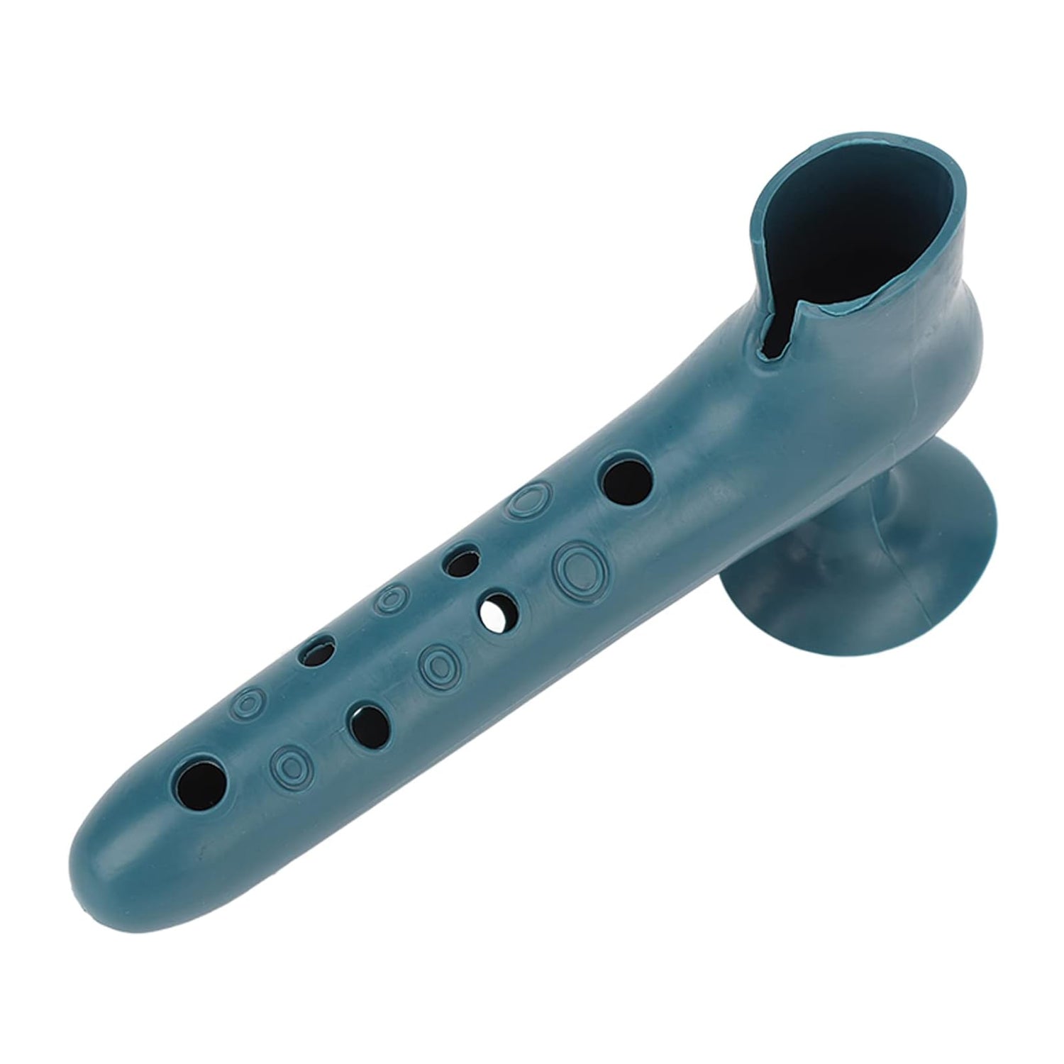 Suction cup feature of the silicone door handle cover holding firmly to a wall.