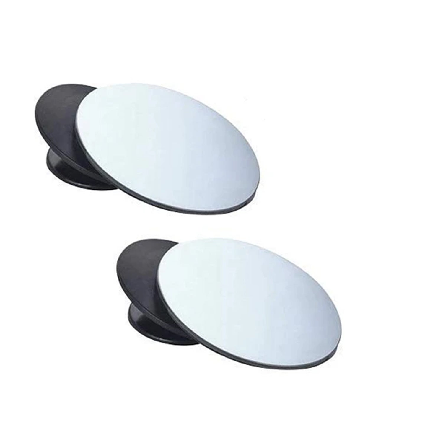 Driver's perspective showing the enhanced view with a convex blind spot mirror.