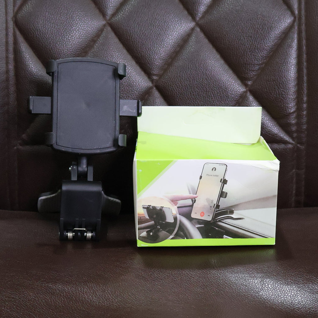 Phone holder clip showing locking system for secure grip