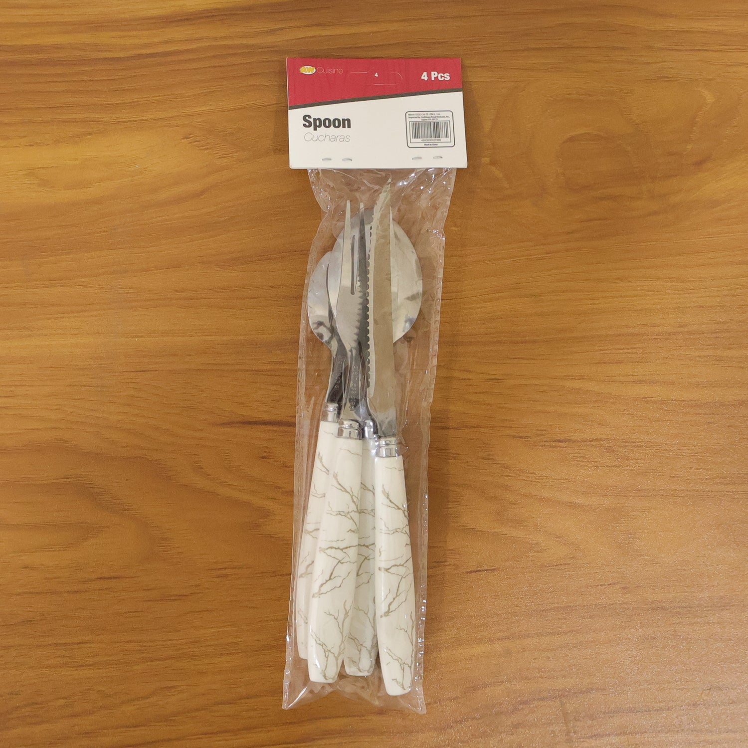 Stylish dinner cutlery set in stainless steel packaging