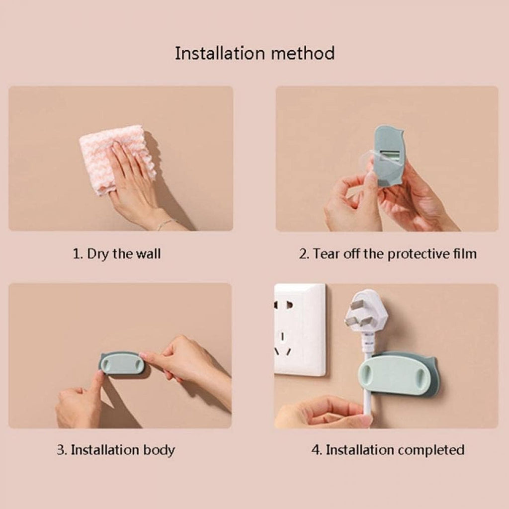 Self-adhesive cable holder clips for organized workspace