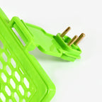 Detail of the durable ABS plastic material and shining finish of the charging holder.