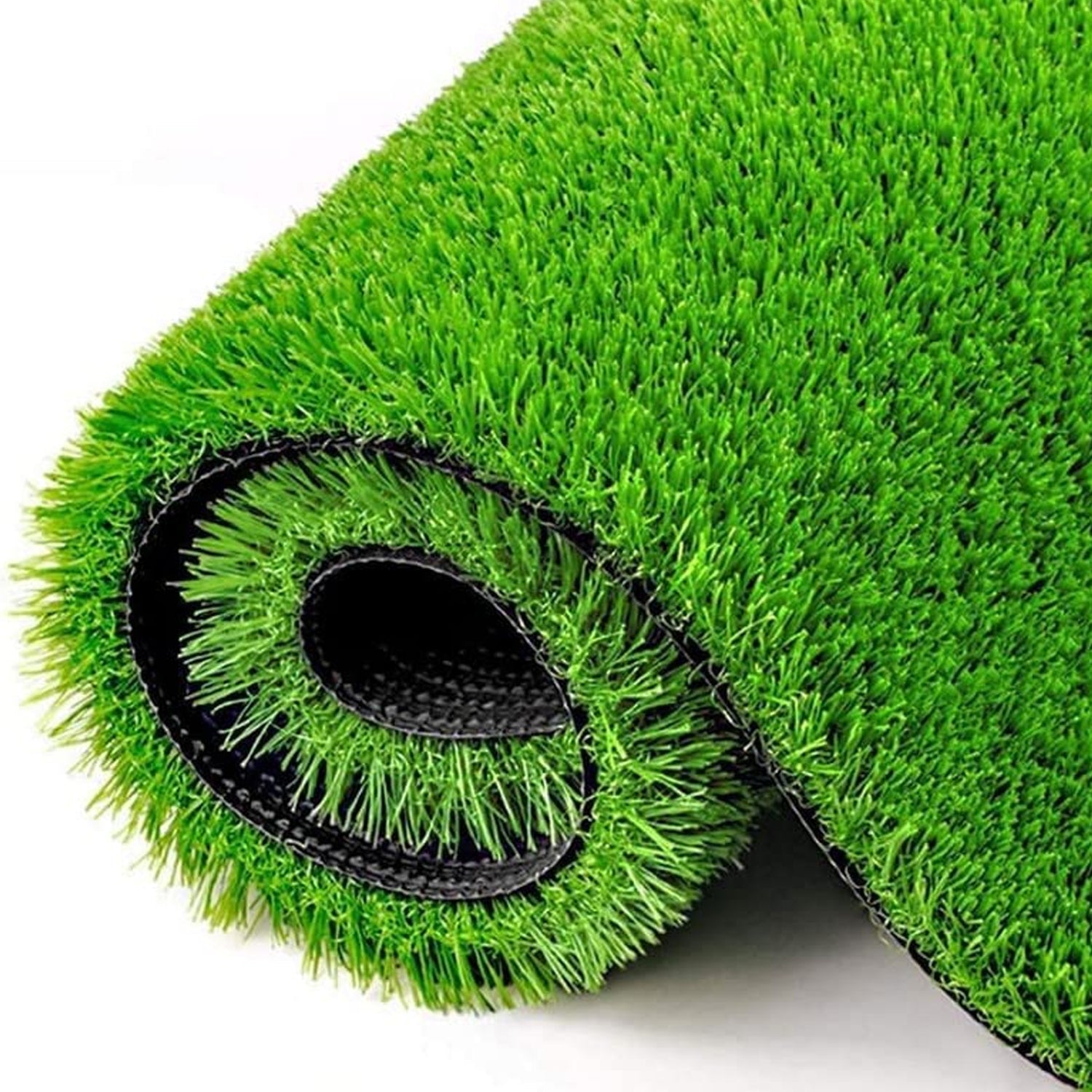 The soft synthetic grass mat positioned on a balcony floor, enhancing outdoor decor.