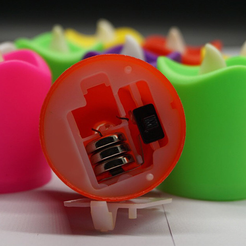 A collection of flameless LED tealight candles in a pack, highlighting their vibrant hues.