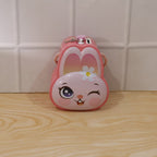 Playful pink bunny money box with lock and bright design