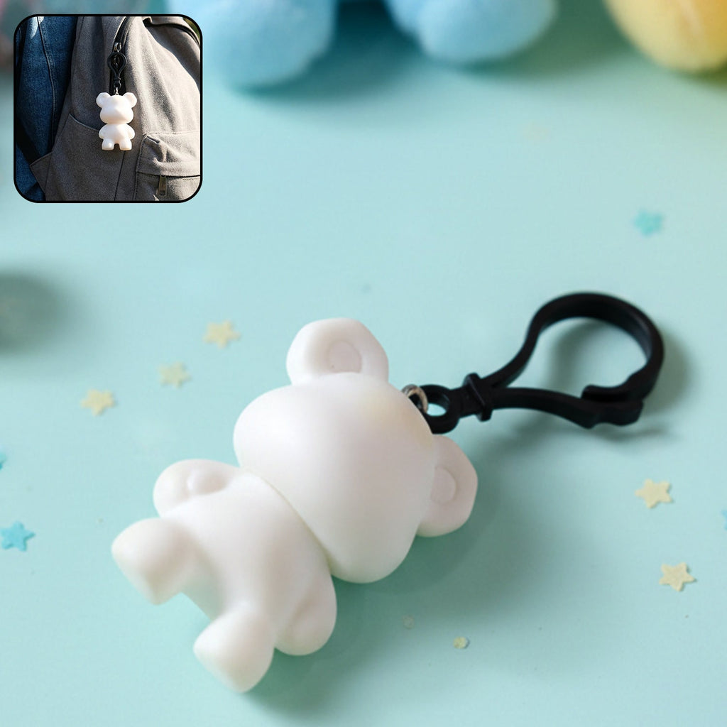 Decorative cute cartoon bear keychain shown unclipped