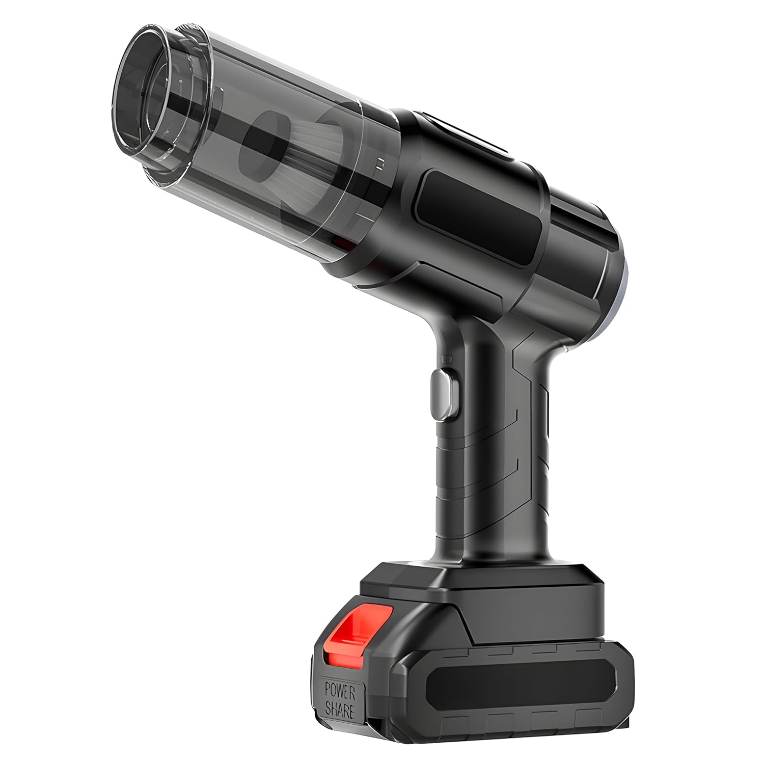 Cordless handheld vacuum with brush attachment for effective cleaning of upholstery and tight spaces.