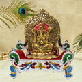 Beautiful Bal Gopal Singhasan with intricate carvings, perfect for a home temple.