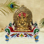 Beautiful Bal Gopal Singhasan with intricate carvings, perfect for a home temple.