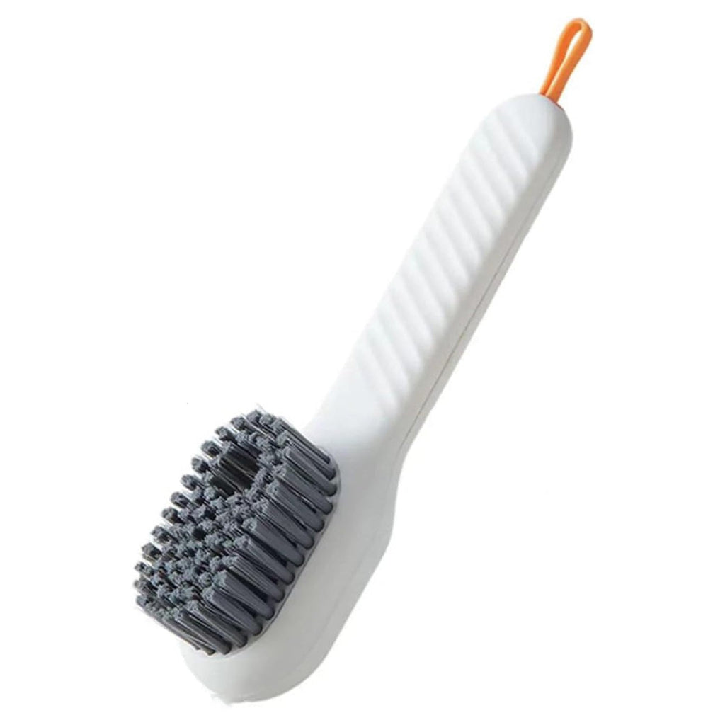 Wall-mounted storage of the multi-purpose cleaning brush, saving space.
