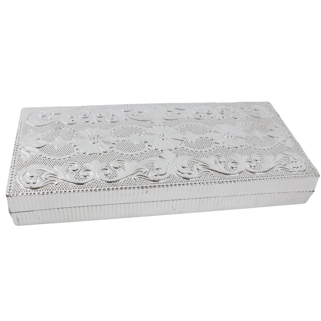 Stylish multipurpose silver cash box for money and jewellery storage on special occasions