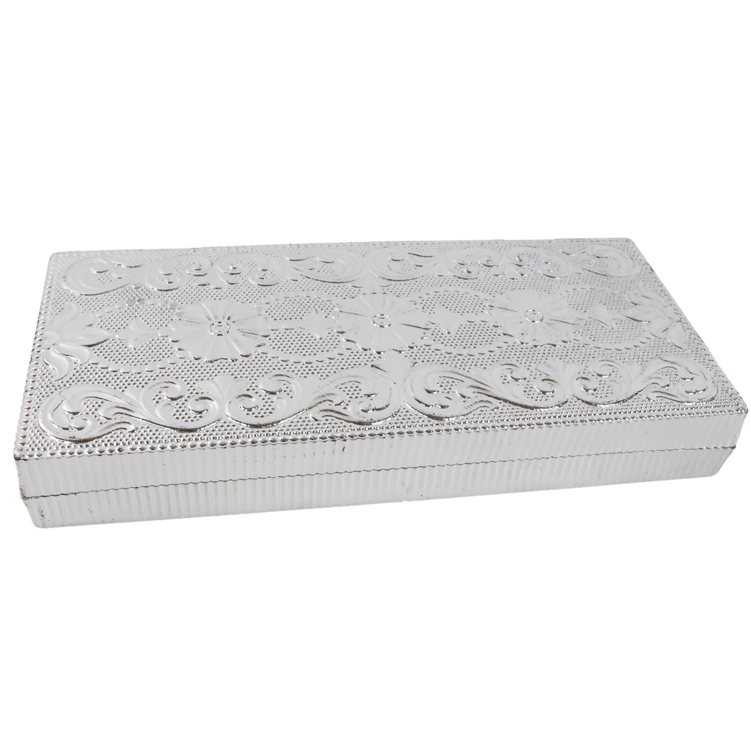 Stylish multipurpose silver cash box for money and jewellery storage on special occasions