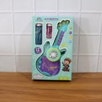 Kids enjoying and playing with guitar-shaped bubble machine