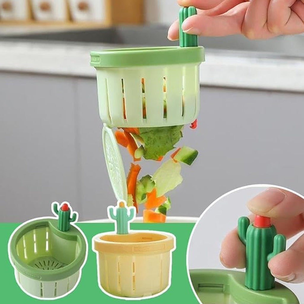 Plastic Kitchen Sink Drain Strainer in active use, collecting food waste.