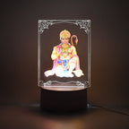 Side view of 3D Lord Hanuman Frame featuring warm white LED night light