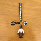Sporty and decorative cartoon football boy keyring for kids and football lovers