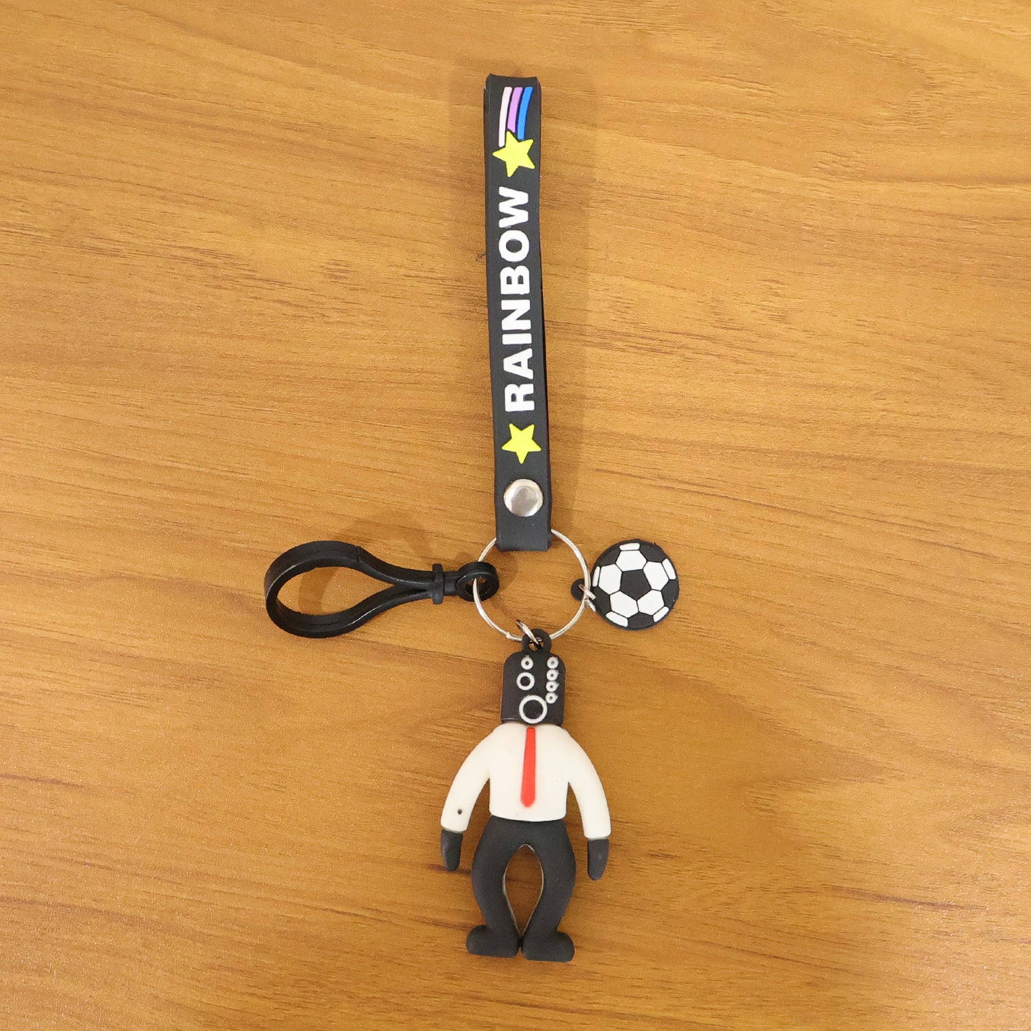 Sporty and decorative cartoon football boy keyring for kids and football lovers