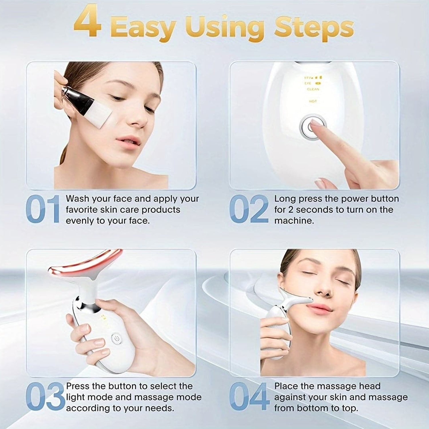 Ergonomic design of the electric face massager