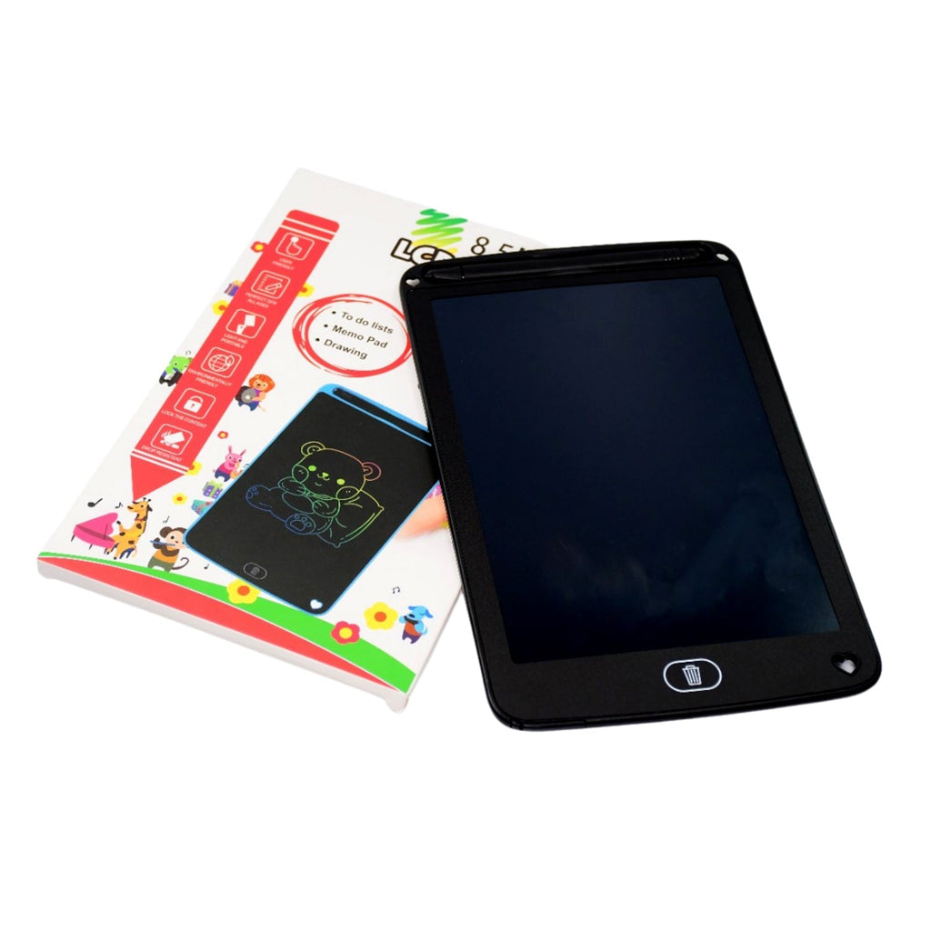 Child drawing on an 8.5-inch LCD writing pad for kids, showcasing its portability.