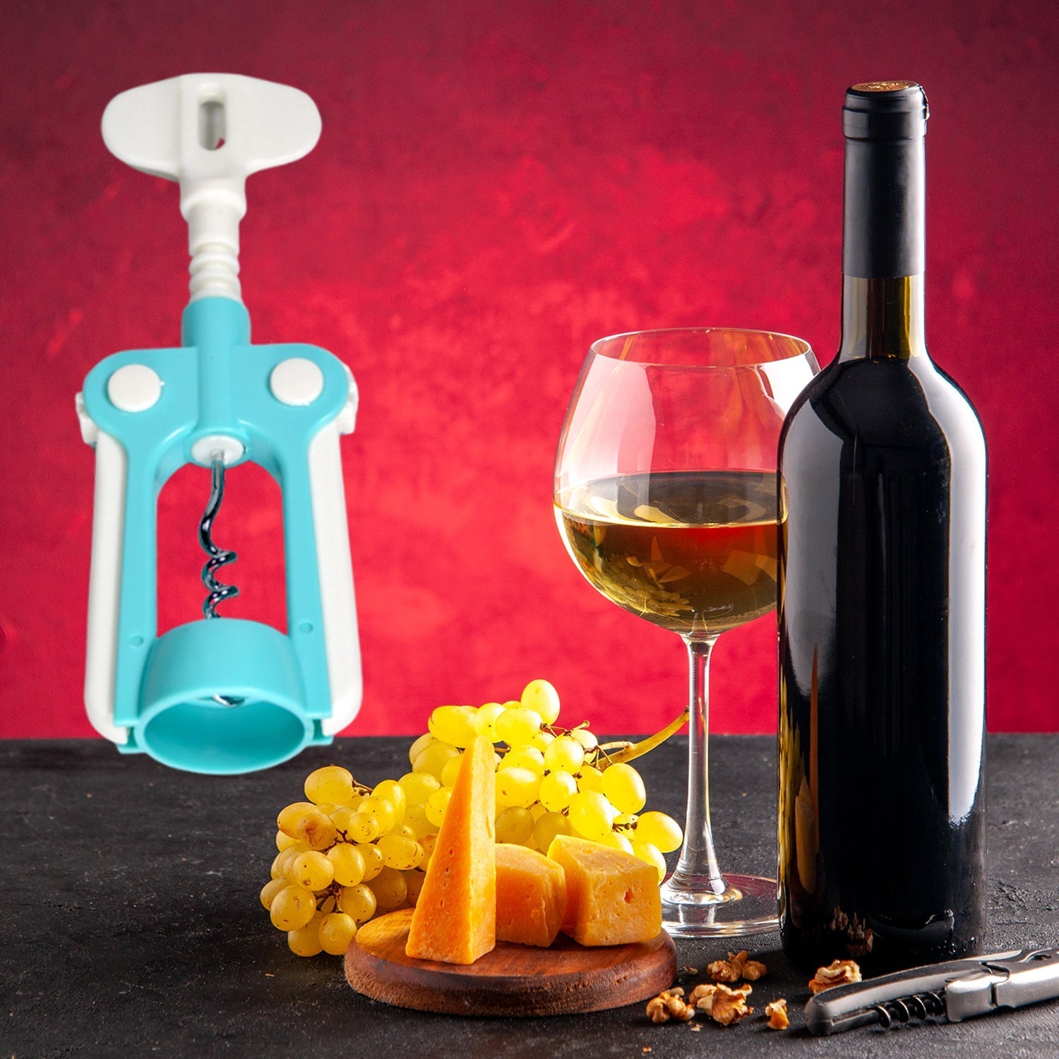 Detailed view of the multi-functional Waiter Corkscrew, highlighting its uses.